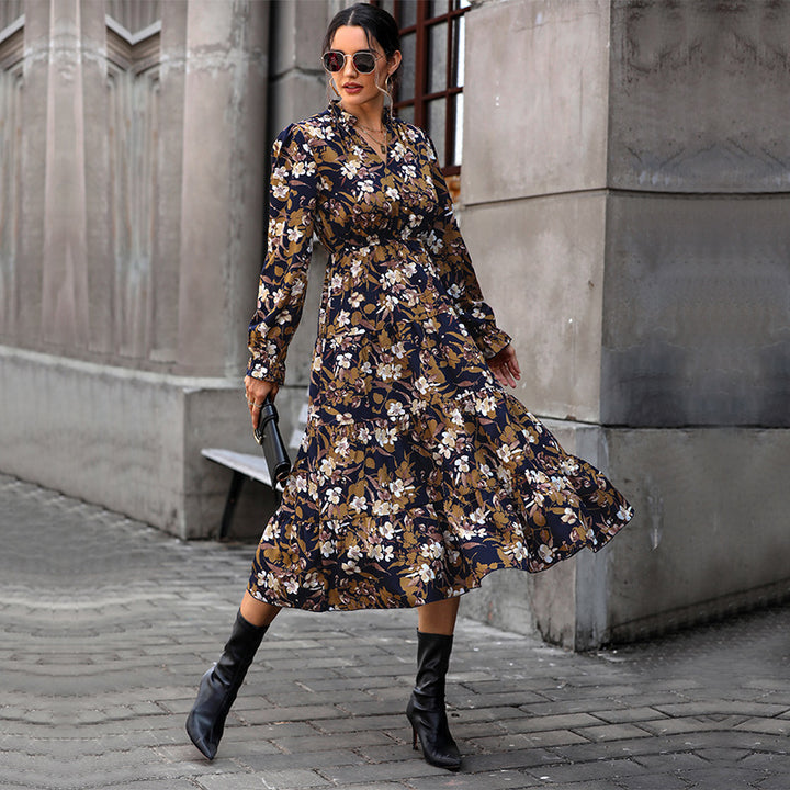 Damen Blumiges Maxikleid mit Rüschendetails Echo Archiv