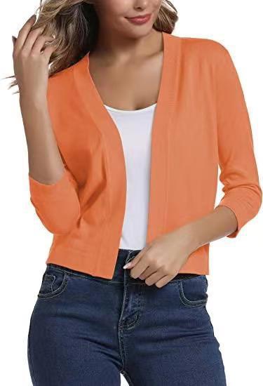 Damen nan offener Kurzcardigan mit dreiviertelärmeln und elastischem Saum Echo Archiv