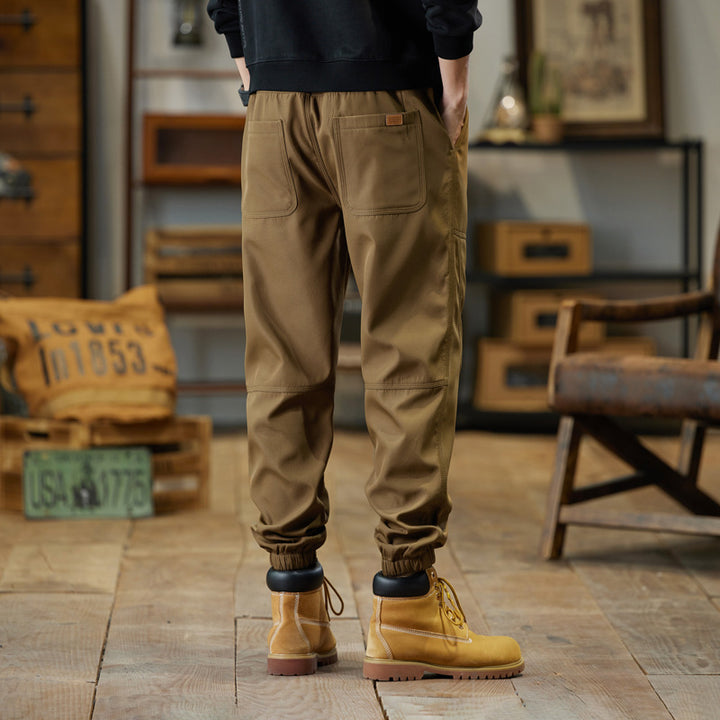 Herren Cargo-Joggerhose mit Kordelzug, verstärkten Knieeinsätzen und elastischen Bündchen Echo Archiv