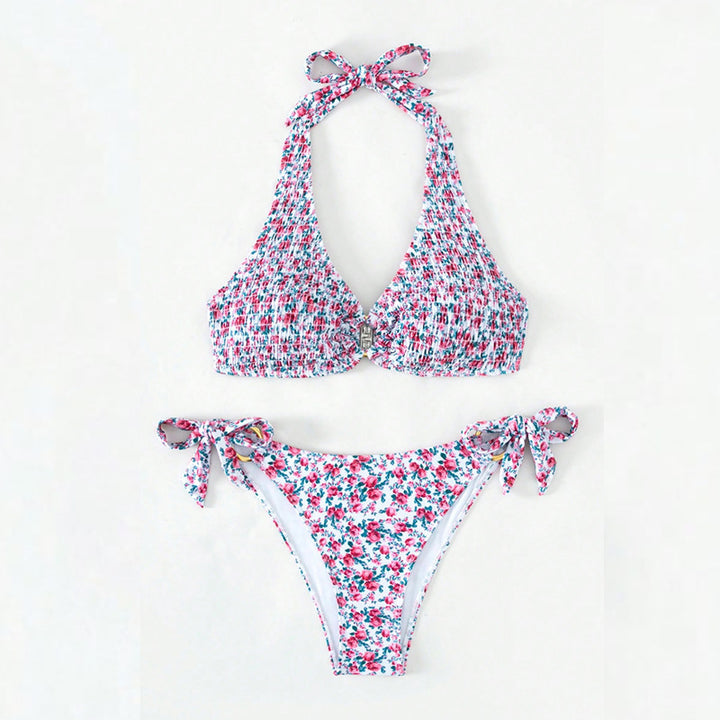 Damen Triangel-Bikini mit verspieltem Blumenmuster und komfortablen Schleifen Echo Archiv