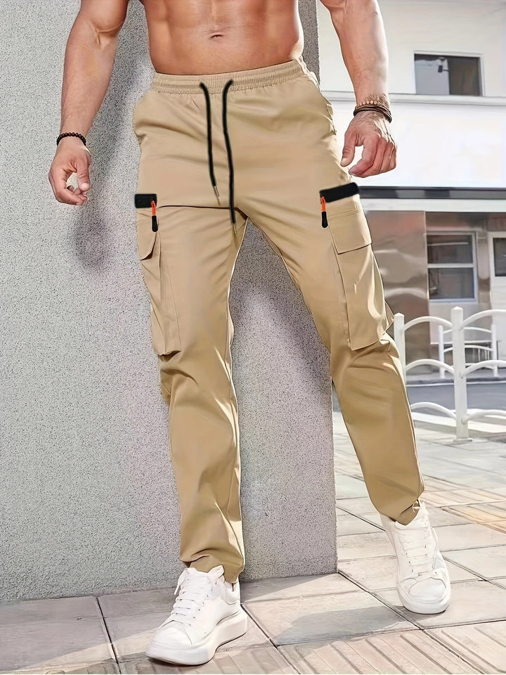 Herren Utility-Cargohose im Joggerstil mit elastischem Bund und Multifunktions-Taschen Echo Archiv
