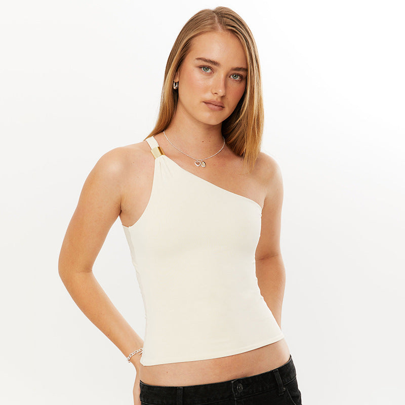 Damen asymmetrisches Top mit dekorativen Trägern Echo Archiv