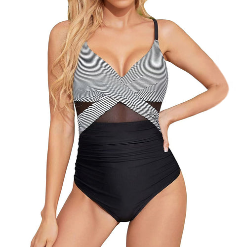 Damen Hochwertiger Einteiler Badeanzug mit trendigen Cut-Out-Details Echo Archiv