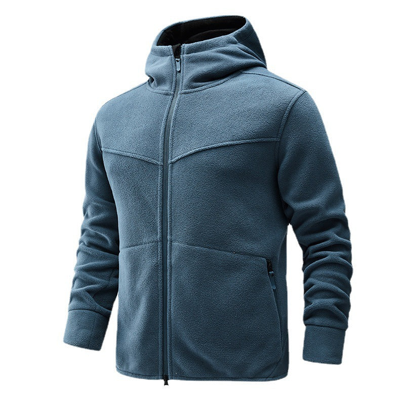 Herren Fleecejacke mit praktischen Taschen und verstellbarer Kapuze Echoarchiv