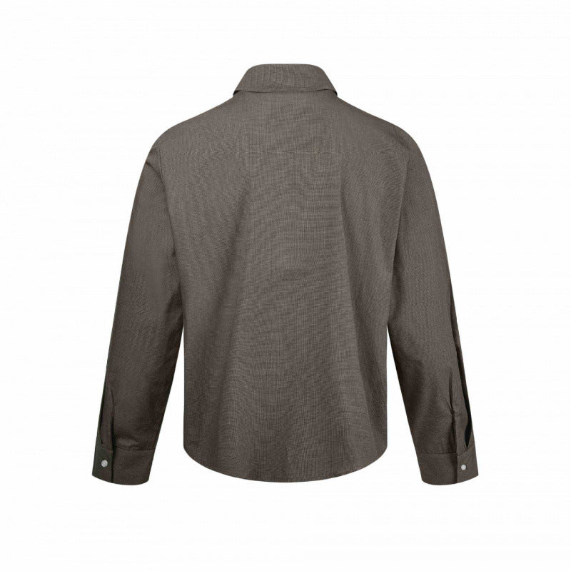 Herren Boxy-Hemdjacke mit Zwei-Wege-Metallreißverschluss und feiner Strukturqualität Echo Archiv