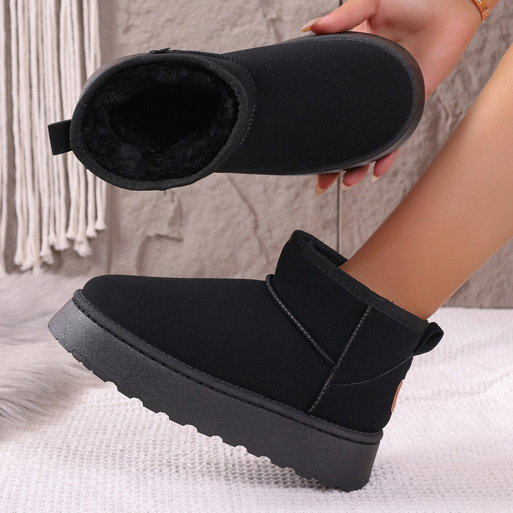 Damen Gefütterte Kurzstiefel mit Plateau‑Sohle und Velours‑Optik Echo Archiv