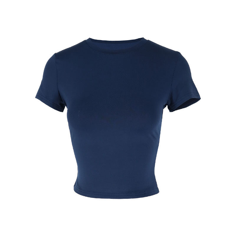 Damen figurbetontes Crop-Top mit Rundhalsausschnitt und elastischem Material Echo Archiv