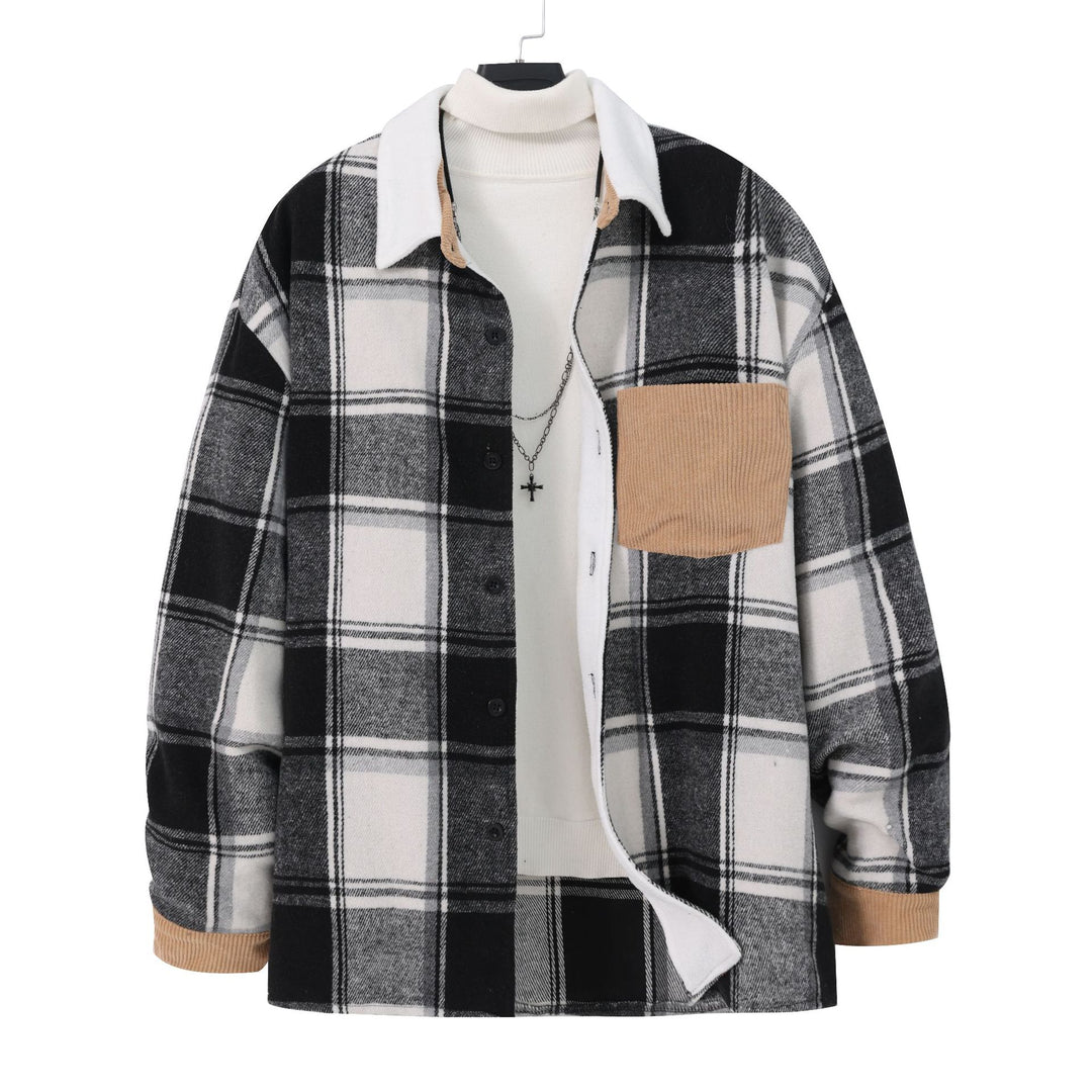 Herren Baumwoll-Flanelljacke mit kariertem Muster und Taschen Echoarchiv
