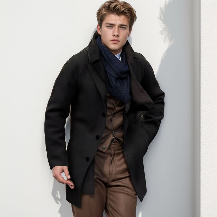 Herren lässiger Dufflecoat mit schickem Stehkragen und praktischen Taschen Echoarchiv