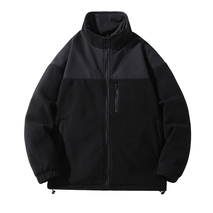 Herren Fleecejacke mit hohem Kragen und Reißverschlusstaschen Echoarchiv