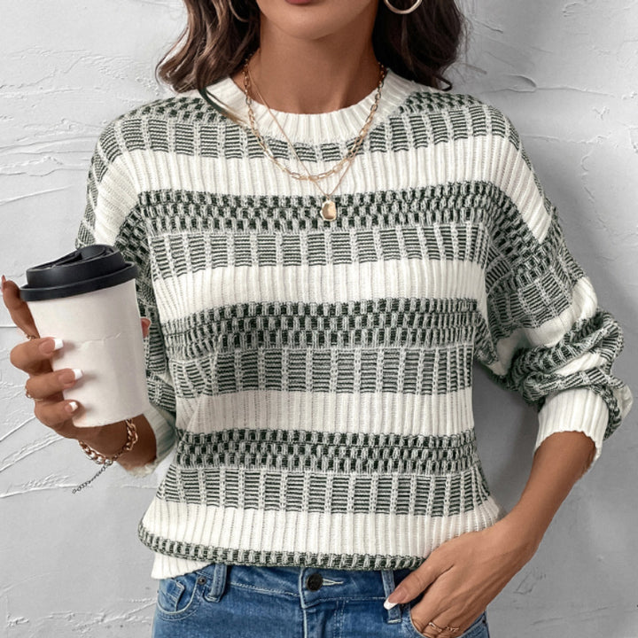 Damen Modischer Strickpullover mit blockartigem Muster Echo Archiv