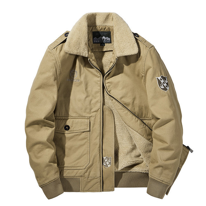 Herren Utility-Pilotenjacke mit Sherpa-Innenfutter Schulterklappen und aufgesetzten Taschen Echo Archiv