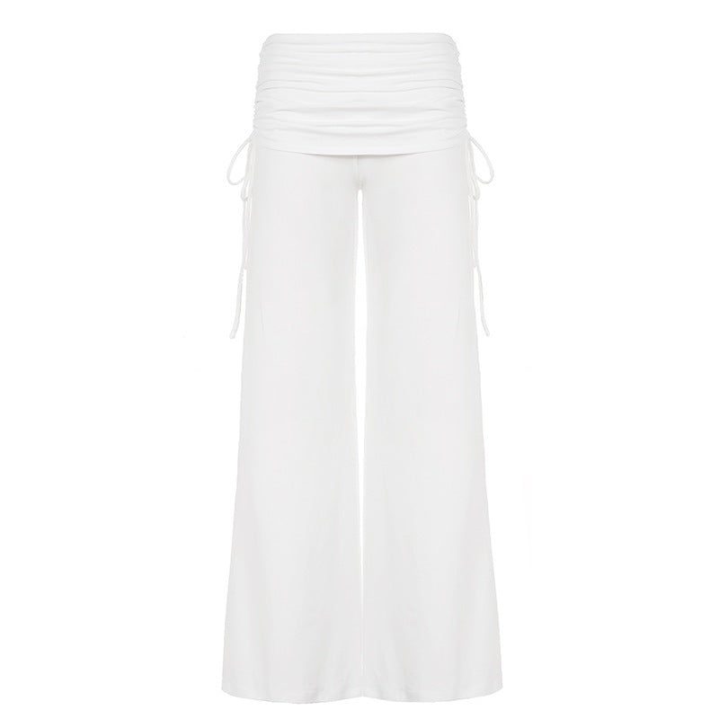 Damen Palazzo-Loungehose mit Raffung-Umschlagbund und Komfortstretch Echo Archiv