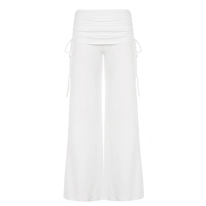 Damen Palazzo-Loungehose mit Raffung-Umschlagbund und Komfortstretch Echo Archiv