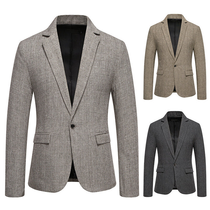 Herren eleganter Blazer mit feinem Karomuster Echoarchiv