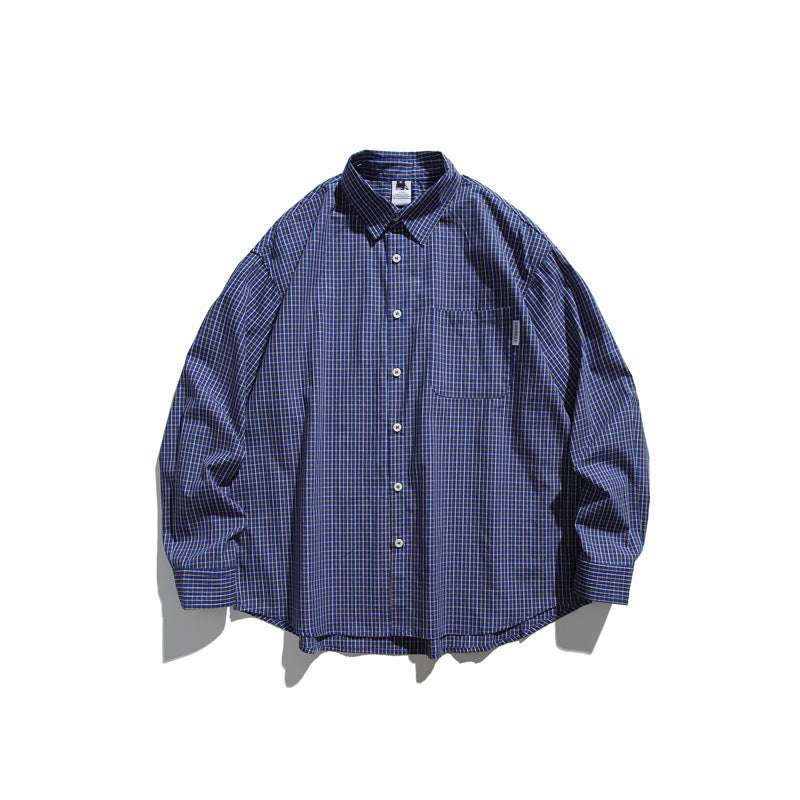 Unisex Lockeres Oversize-Karohemd mit Dropped-Shoulder und Brusttasche Echoarchiv