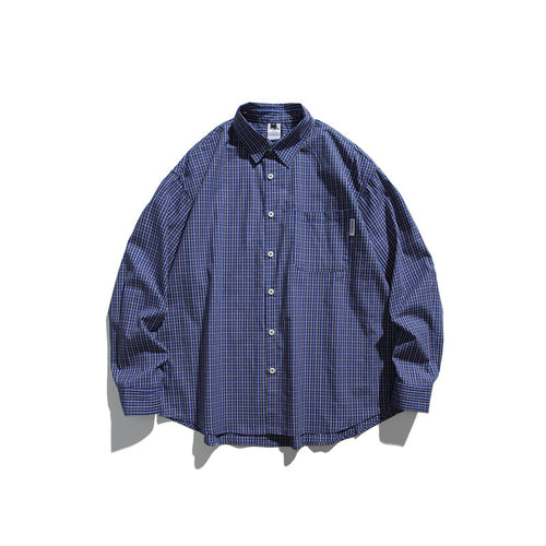 Unisex Lockeres Oversize-Karohemd mit Dropped-Shoulder und Brusttasche Echoarchiv