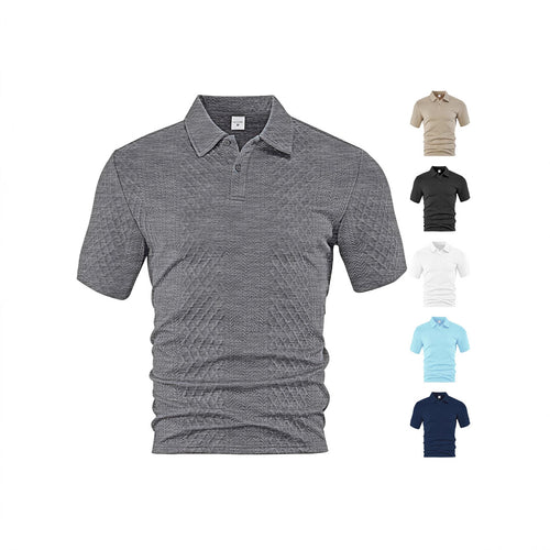 Herren kurzärmeliges Polohemd mit strukturiertem Design Echoarchiv