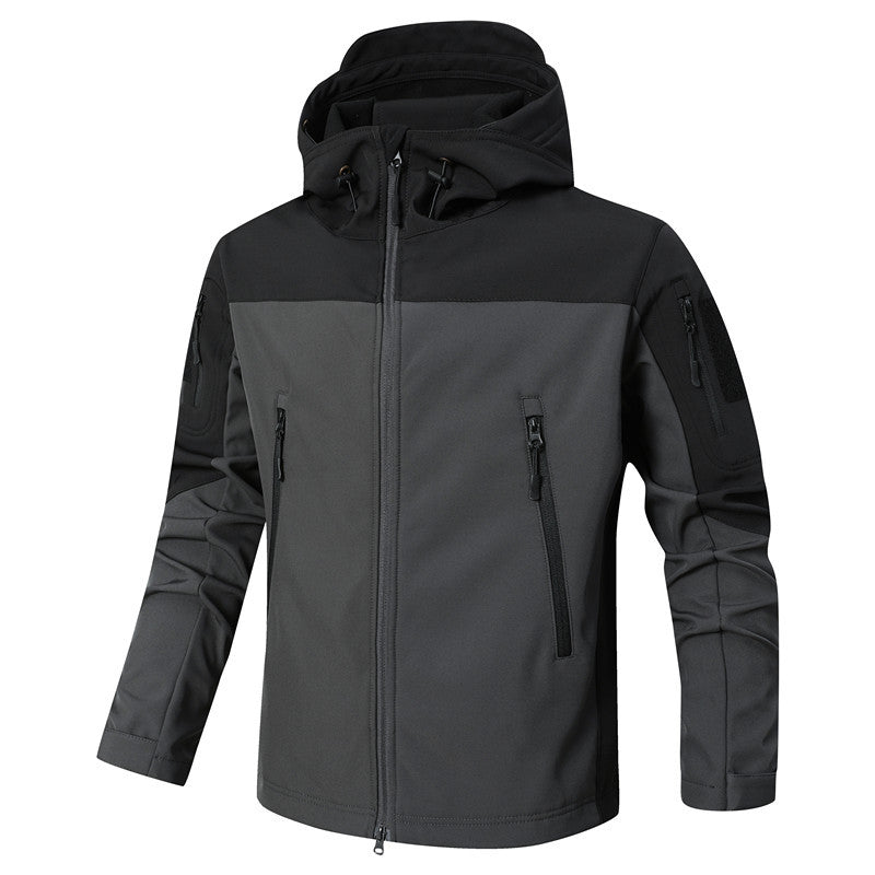Herren winddichte Softshelljacke mit Kapuze und wasserabweisender Membran Echoarchiv