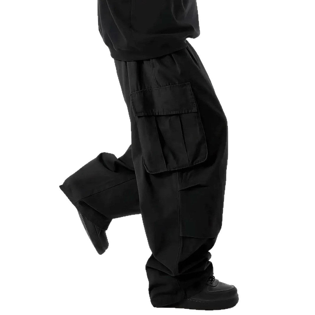 Herren Weite Baggy-Cargohose mit tiefem Schritt, großen Klappentaschen & relaxed Fit Echo Archiv