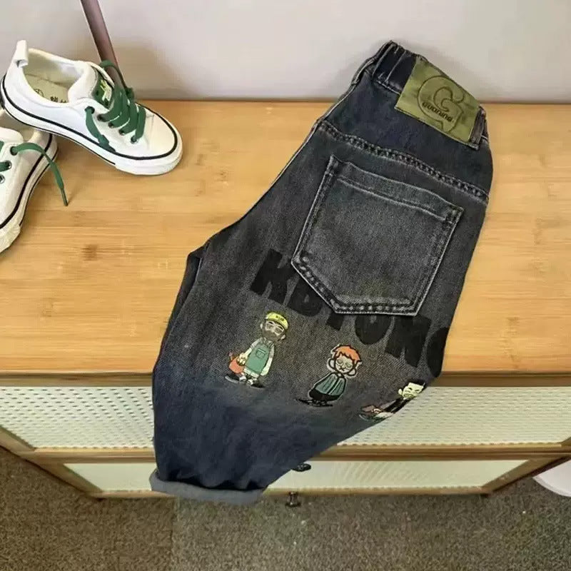 Unisex bequeme und lässige Denim-Hose mit elastischem Bund Echo Archiv