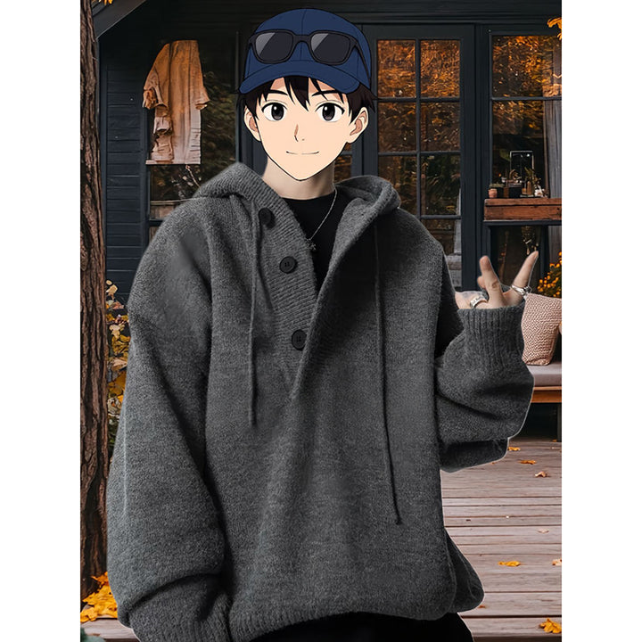 Damen Kuscheliger Hoodie mit Knopfdetails Echoarchiv