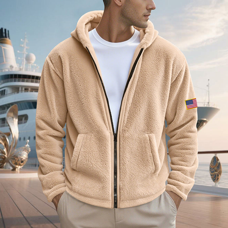 Herren Fleece-Hoodie mit praktischen Taschen und modernem Reißverschluss Echoarchiv