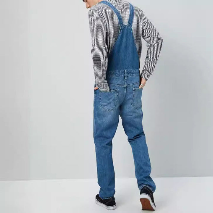 Herren Denim Latzhose im Vintage-Stil mit regulierbaren Trägern und praktischen Taschen Echoarchiv