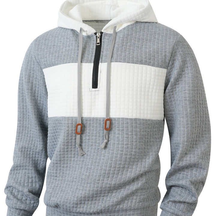 Herren Hoodie mit 1/4-Reißverschluss und strukturiertem Design Echoarchiv