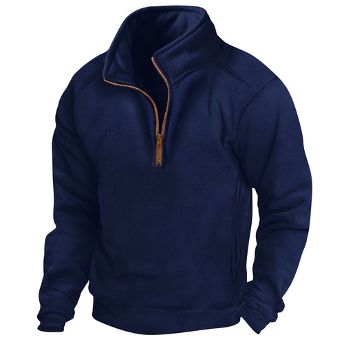 Herren Fleecepullover mit hohem Kragen und Reißverschluss Echoarchiv