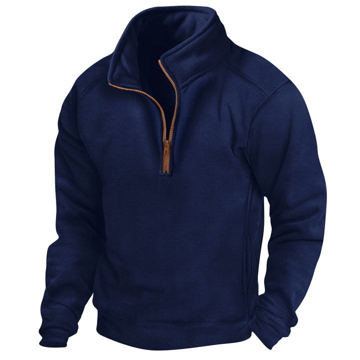 Herren Fleece-Pullover mit Stehkragen und Reißverschluss Echoarchiv