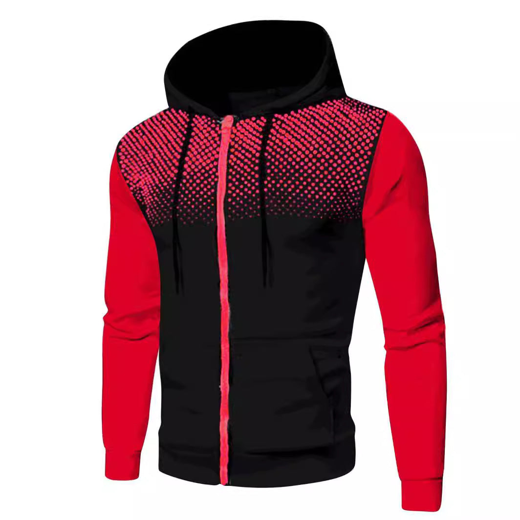 Herren sportliche Kapuzenjacke mit kontrastierenden Einsätzen Echoarchiv