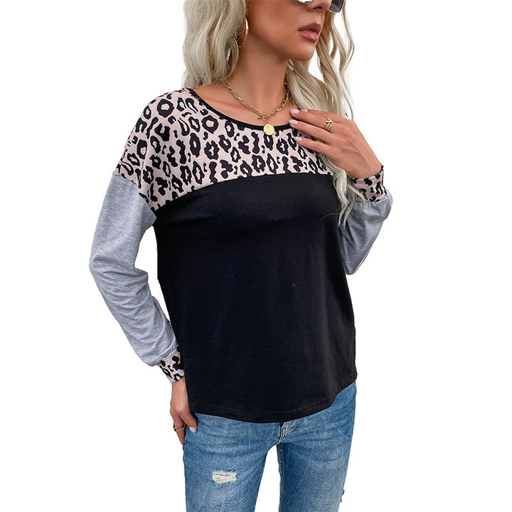 Damen Lässiges Jersey-Longsleeve mit Leo‑Yoke, melierten Ärmeln und lockerer Passform – Avérine