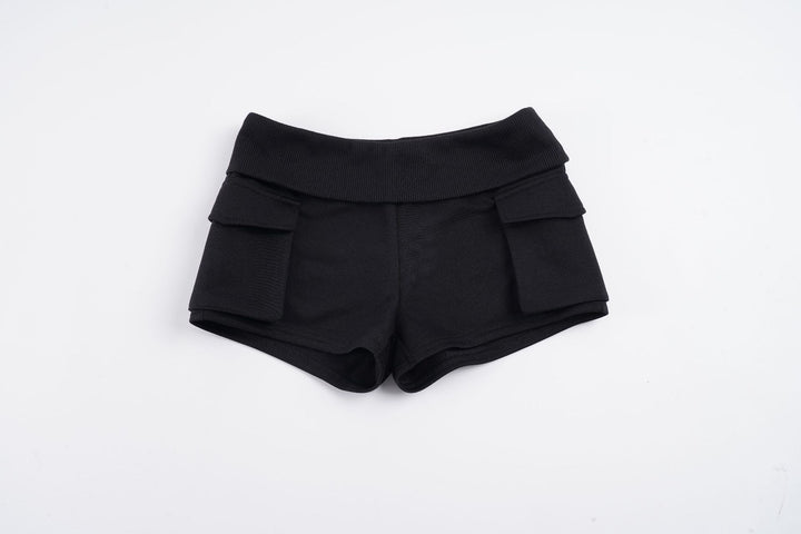 Damen Modische Shorts mit praktischen Taschen und hohem Bund Echo Archiv