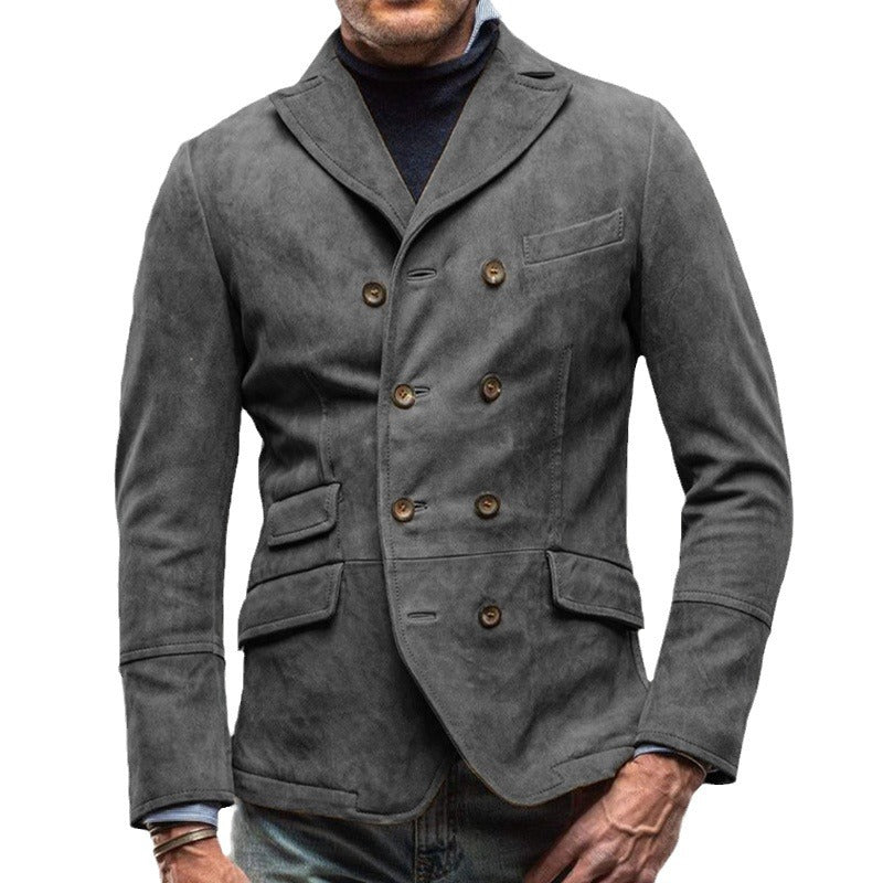 Herren modische Premium Wildlederjacke im Layering-Stil Echoarchiv