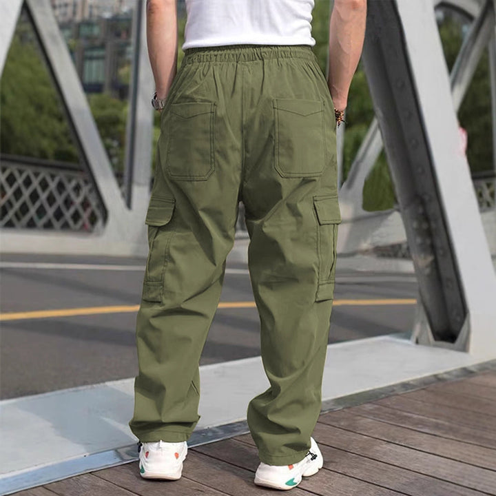 Herren lässige Cargo-Hose mit elastischem Bund und multifunktionalen Taschen – Bravaro
