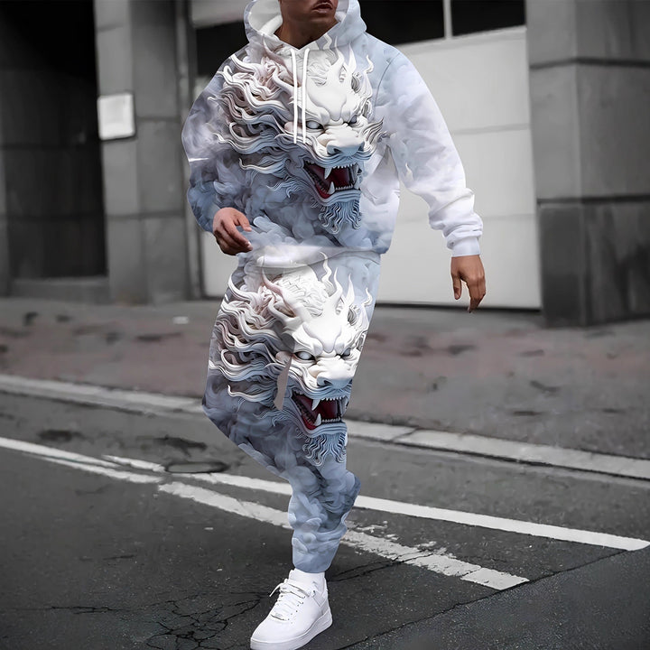 Herren Hoodie- und Jogginghose-Set mit einzigartigem Grafikdesign Echoarchiv