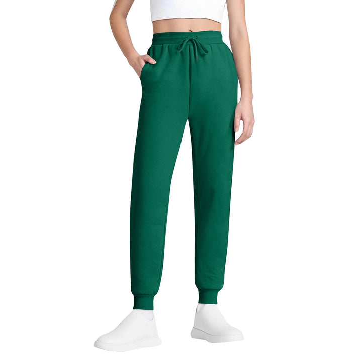 Damen schlanke hochgeschnittene Jogginghose mit Tunnelzug, Eingrifftaschen und Bündchen – Avélisse