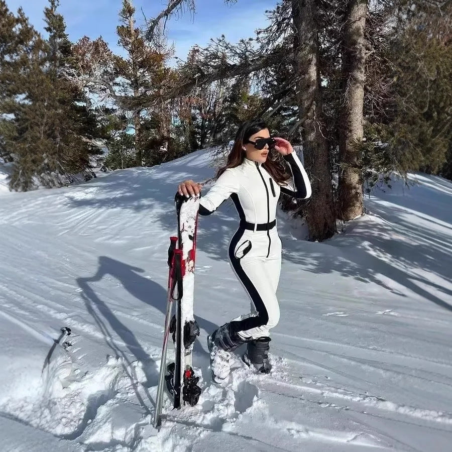 Damen 200+ taillierter Skioverall mit Taillengürtel und winddichter Funktionsmembran Echo Archiv