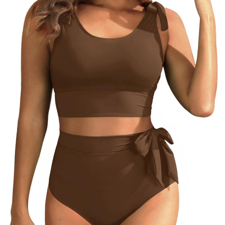 Damen Hochtailliertes Bikini-Set mit knotenverziertem Oberteil Echo Archiv