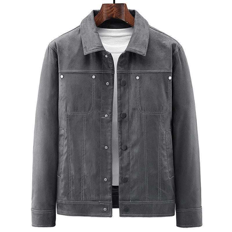Herren Truckerjacke im Western‑Style mit Kontrastnähten und Druckknopffront Echo Archiv