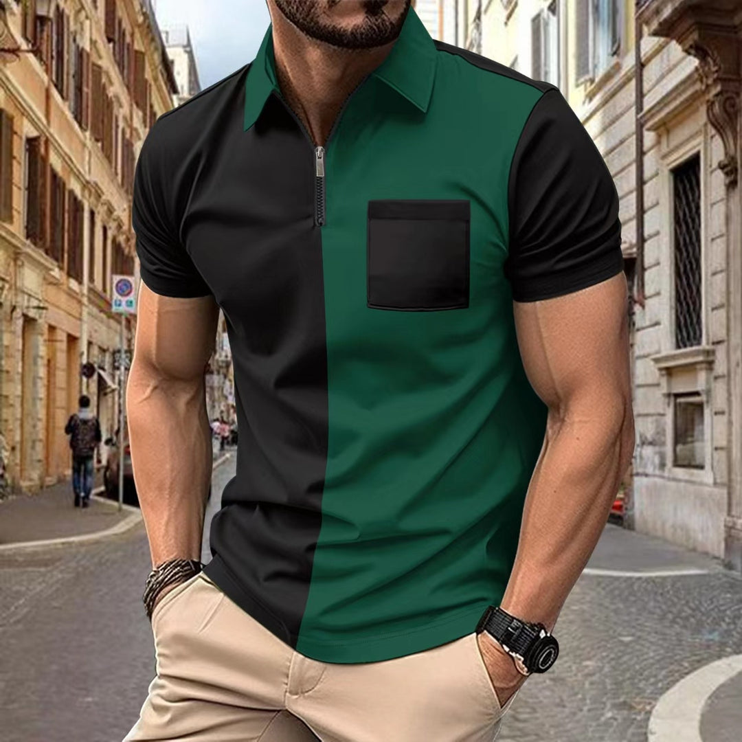 Herren Polo-Shirt mit modernem Farbblockdesign Echoarchiv