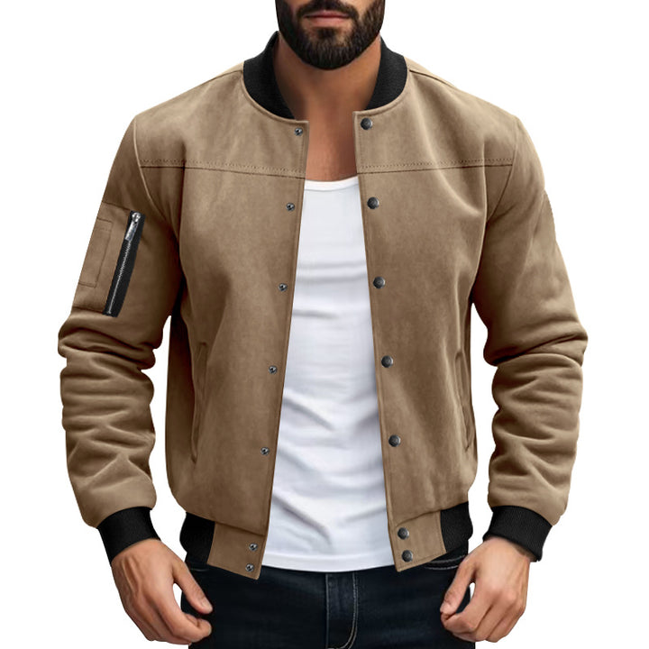 Herren lässige Bomberjacke aus weichem Mikrofaser mit praktischen Taschen und elastischen Bündchen Echoarchiv