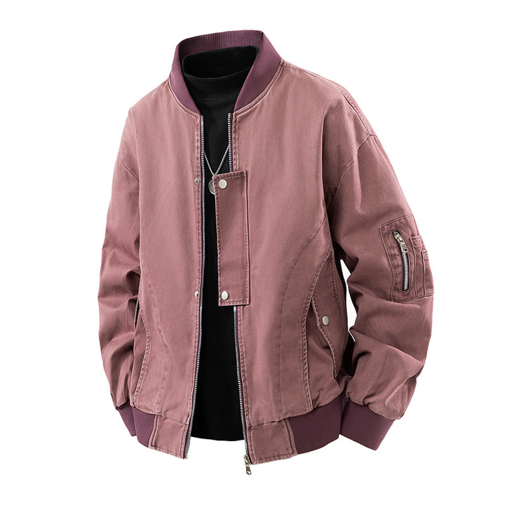 Herren Boxy-Bomberjacke im Utility-Look mit Ärmel-Reißverschluss & Rippbündchen Echoarchiv