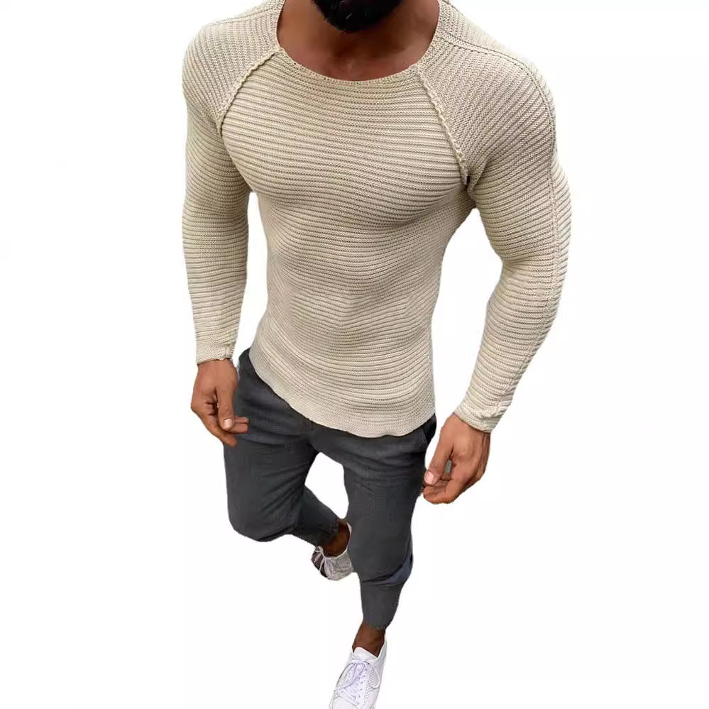 Herren Langarm Strickshirt mit eleganter Struktur Echoarchiv