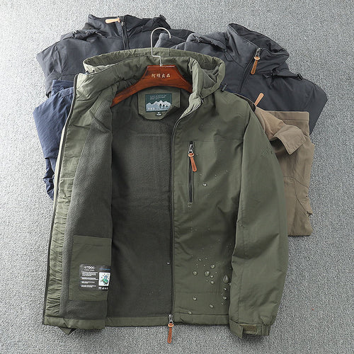 Herren Warm gefütterte Funktionsjacke mit verstellbarer Kapuze Echo Archiv