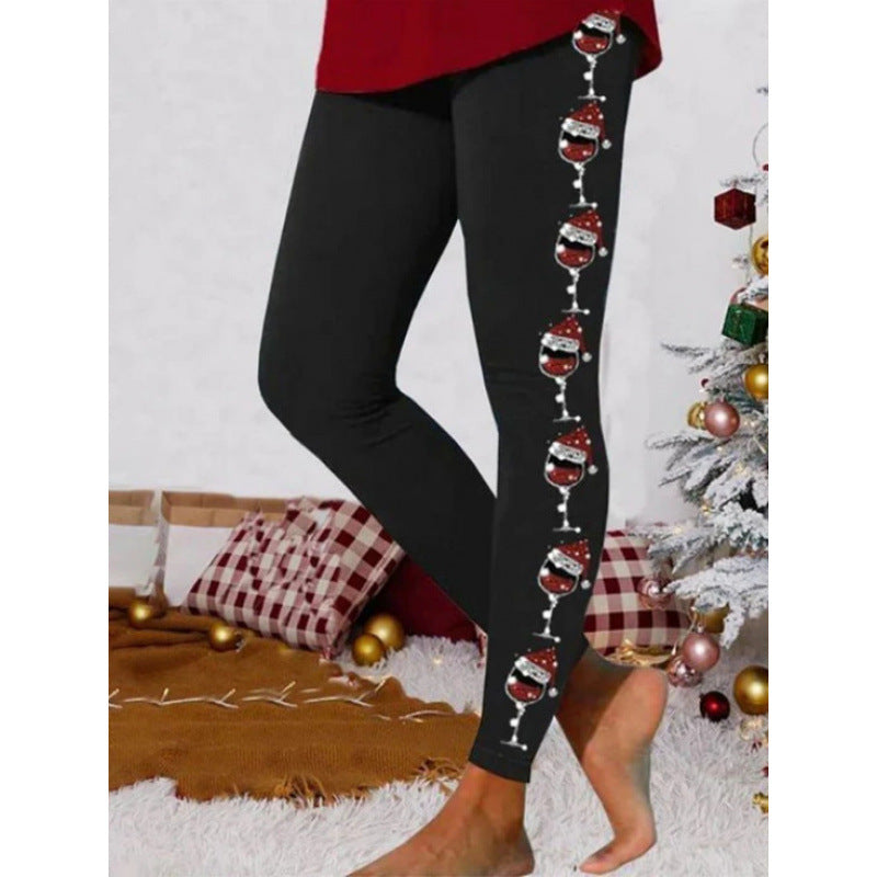 Damen Gemusterte Weihnachtsleggings Echoarchiv