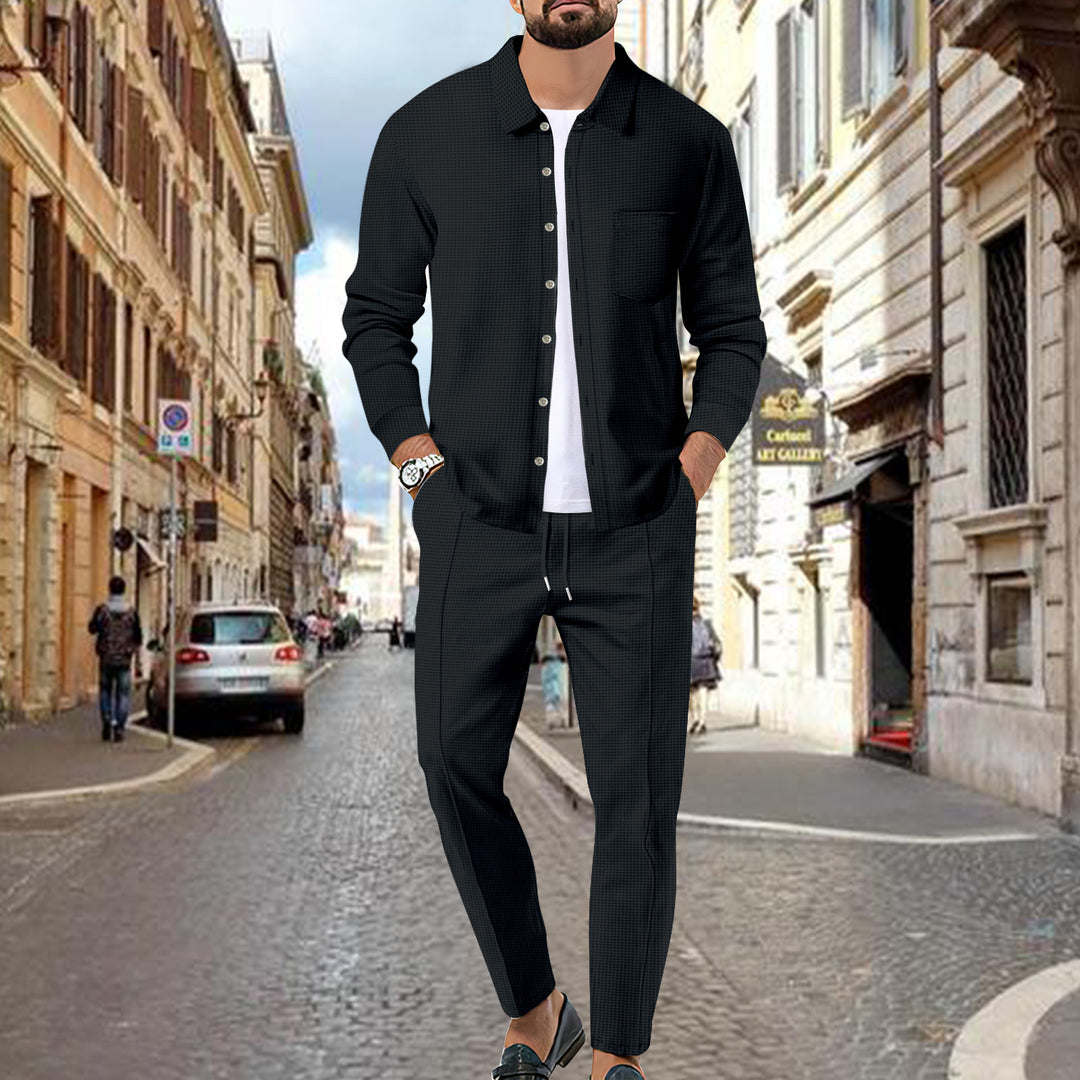 Herren elegantes Freizeit-Set mit modischem Karomuster Echoarchiv