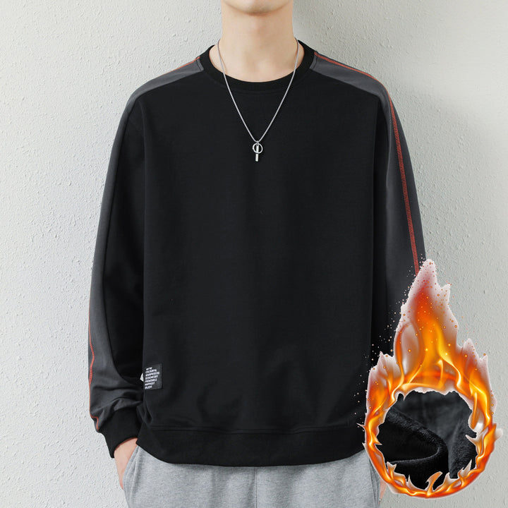 Herren Oversize-Sweatshirt mit kontrastierenden Ärmeln, Flachnaht-Details und Rippbündchen Echo Archiv