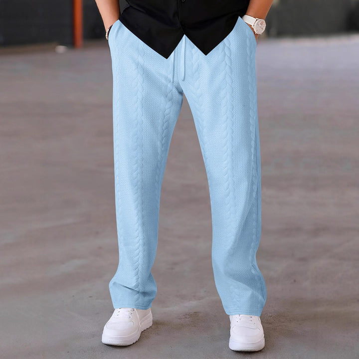 Herren Freizeit-Hose mit innovativem Textilmuster und elastischem Bund Echoarchiv